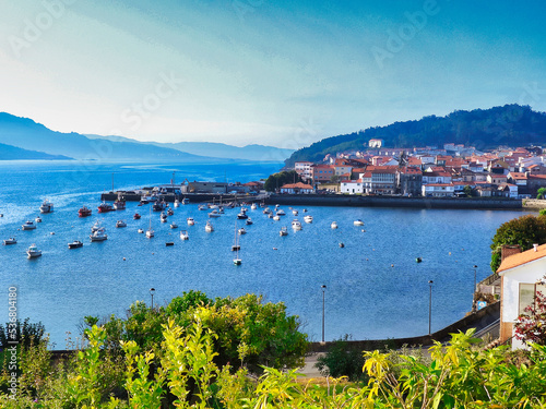 Corcubion bay and village, in the Way to Santiago, Galicia, Spain photo