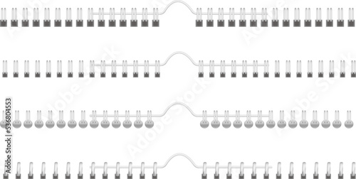 Coil spring for attaching a calendar or notepad, mockup template set