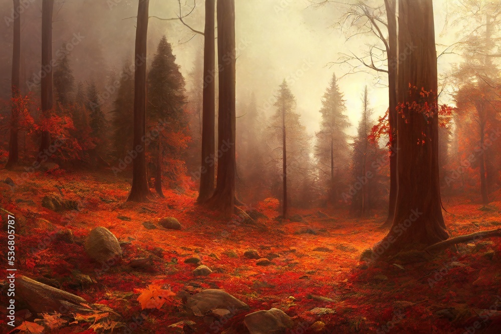 Autumn forest illustration