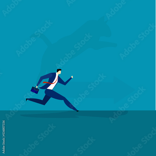 businessman running on the rope