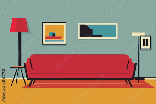 Illustration of a living room