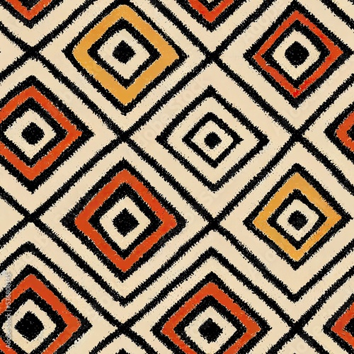 Wallpaper Mural Boho seamless pattern with geometric square ornaments Torontodigital.ca