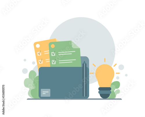 Business folder, document, file realistic icon, illustration. Minimal folder with files, paper icon. Cartoon minimal style.