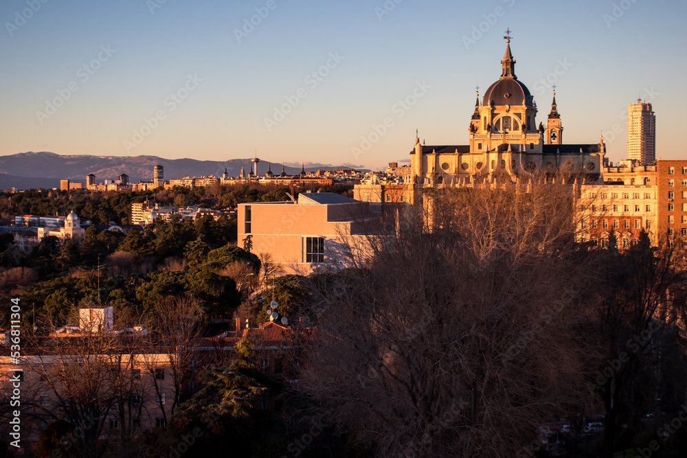 Almudena's Cathedral at sunset