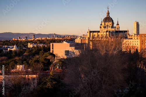 Almudena s Cathedral at sunset