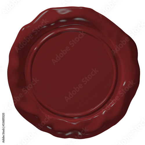 Red wax seal with an empty ...
