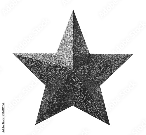 Black silver christmas star isolated on white background. © Mama pig