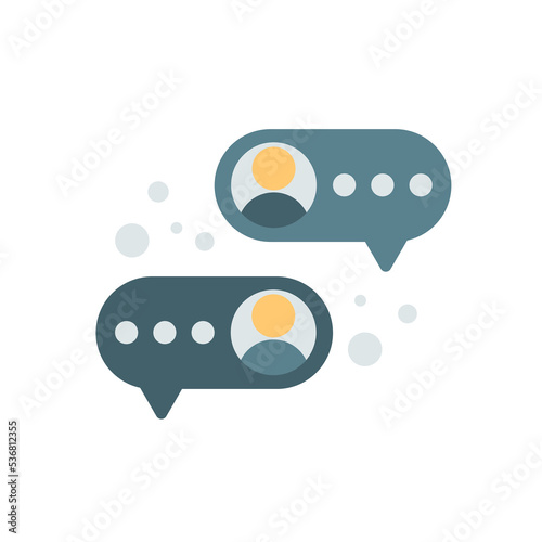Online chat. Icons in flat style on mobile bubble . Chat messaging communication. Vector illustration.