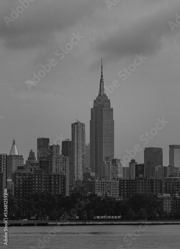 city skyline black and white New York 