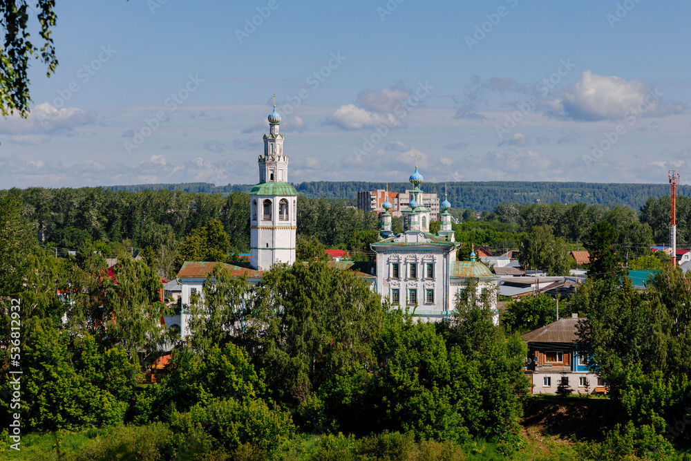 Russia Perm region view of the city of Kungur on a clear summer day