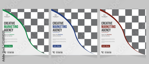 Digital business and marketing social media post banner template