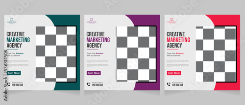 Digital business and marketing social media post banner template