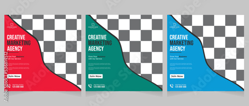 Digital business and marketing social media post banner template
