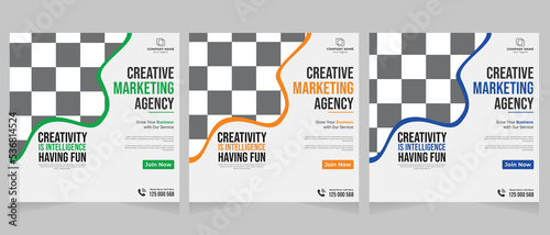 Digital business and marketing social media post banner template