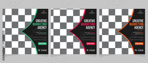 Digital business and marketing social media post banner template