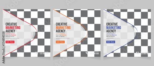 Digital business and marketing social media post banner template
