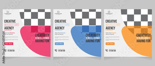 Digital business and marketing social media post banner template