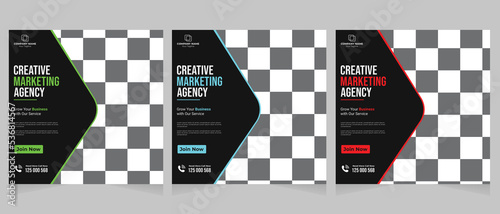 Digital business and marketing social media post banner template