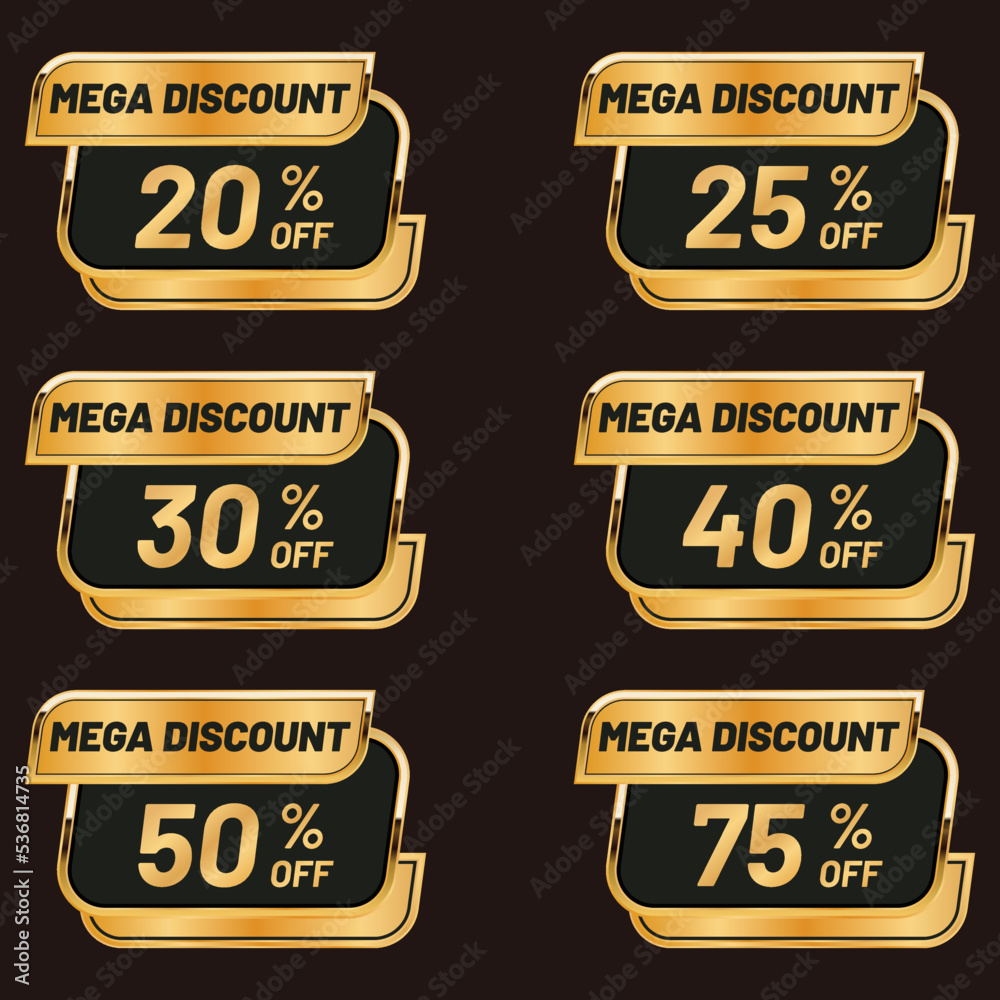 golden mega sale discount price tags set 