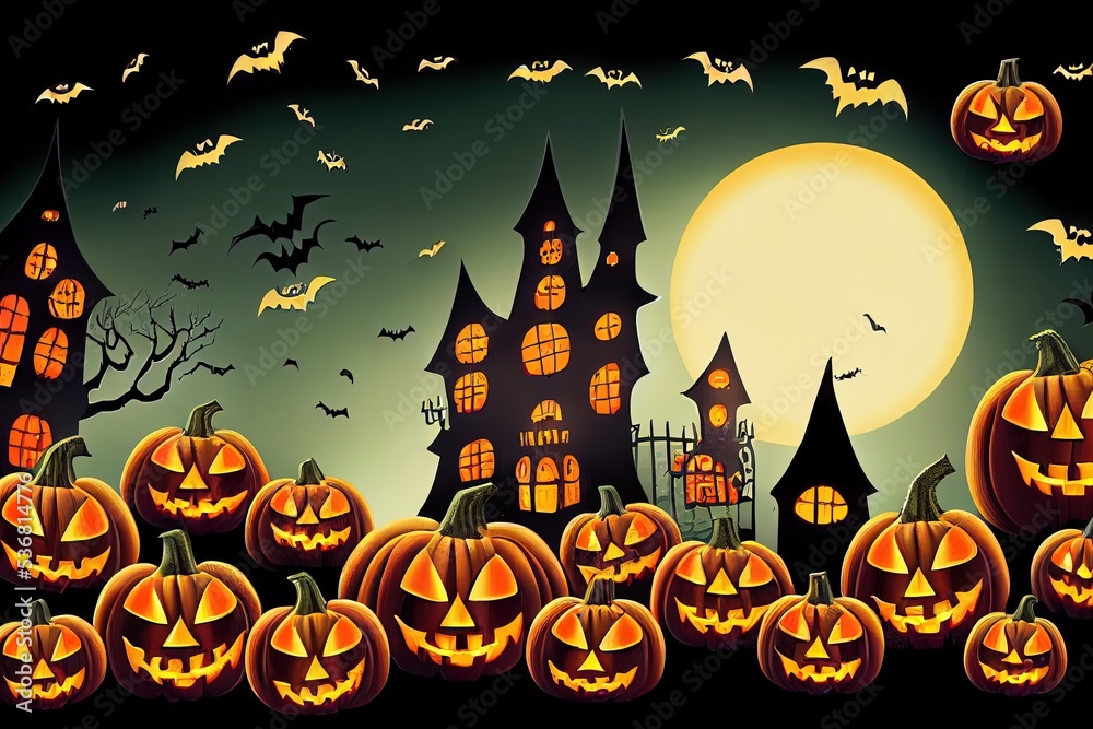 halloween spooky pumpkin illustration