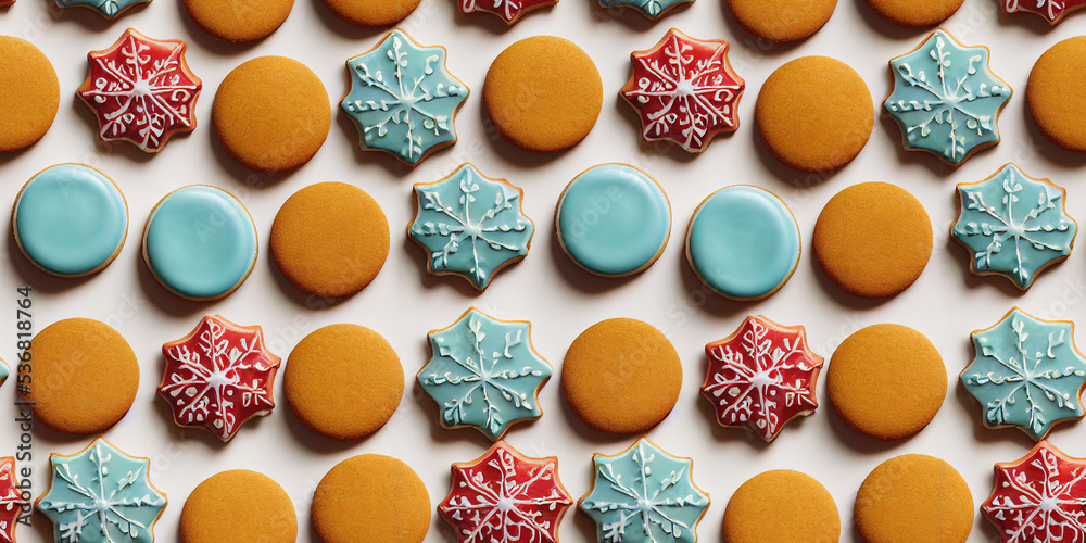 Gingerbread christmas cookies as seamless pattern wallpaper Stock