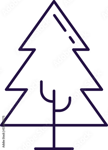 New year, Christmas, holiday concept. Vector line icon of Christmas tree in modern flat style. Editable stroke for adverts, web sites, stores, shops, apps, articles