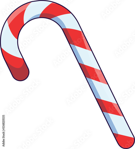 Christmas and New Year concept. Vibrant vector illustration of candy or lollipop in cartoon style. Vivid image perfect for web sites, books, shops, stores