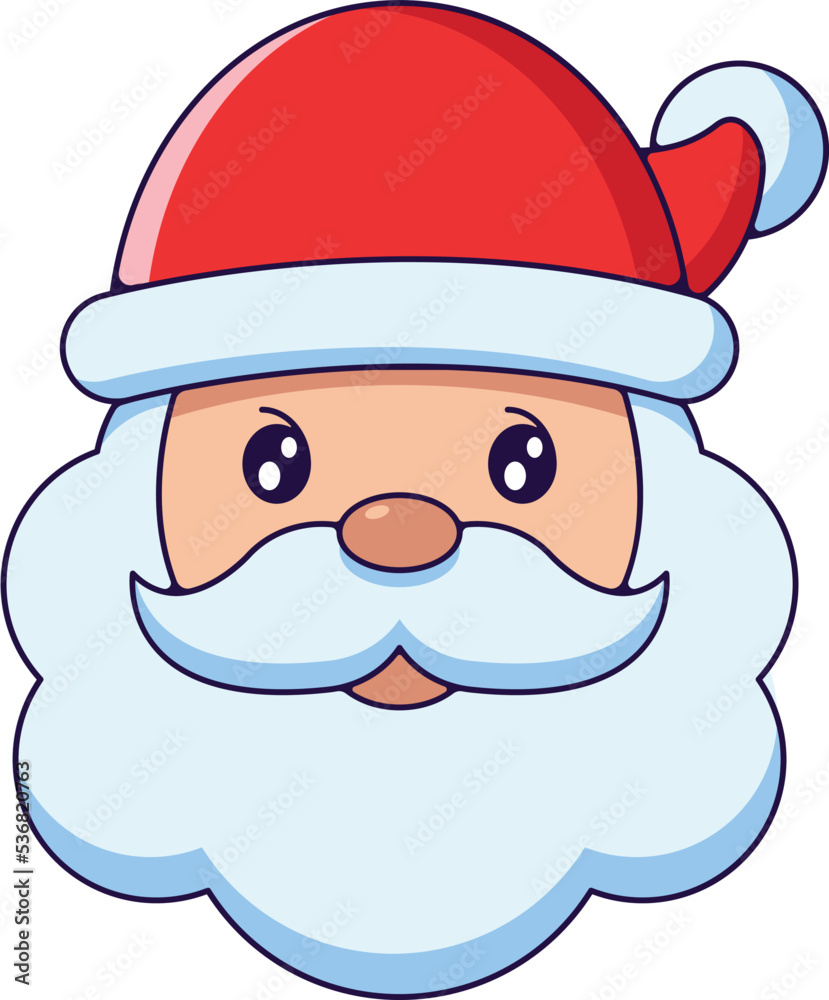 Christmas and New Year concept. Vibrant vector illustration of Santa Claus in cartoon style. Vivid image perfect for web sites, books, shops, stores