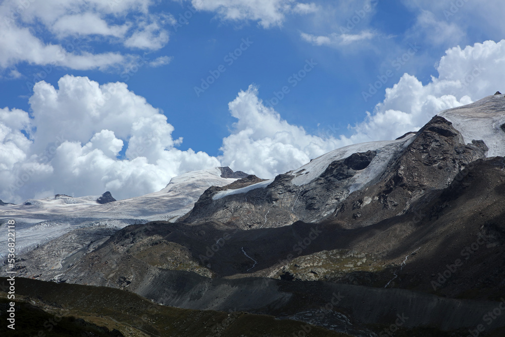 Adlerhorn glacier in Swiss Alps near Zermatt, Switzerland