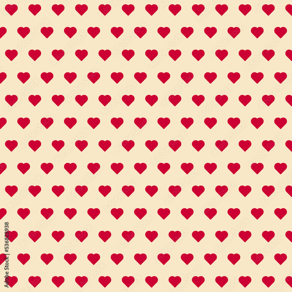Pattern with red hearts. Universal print