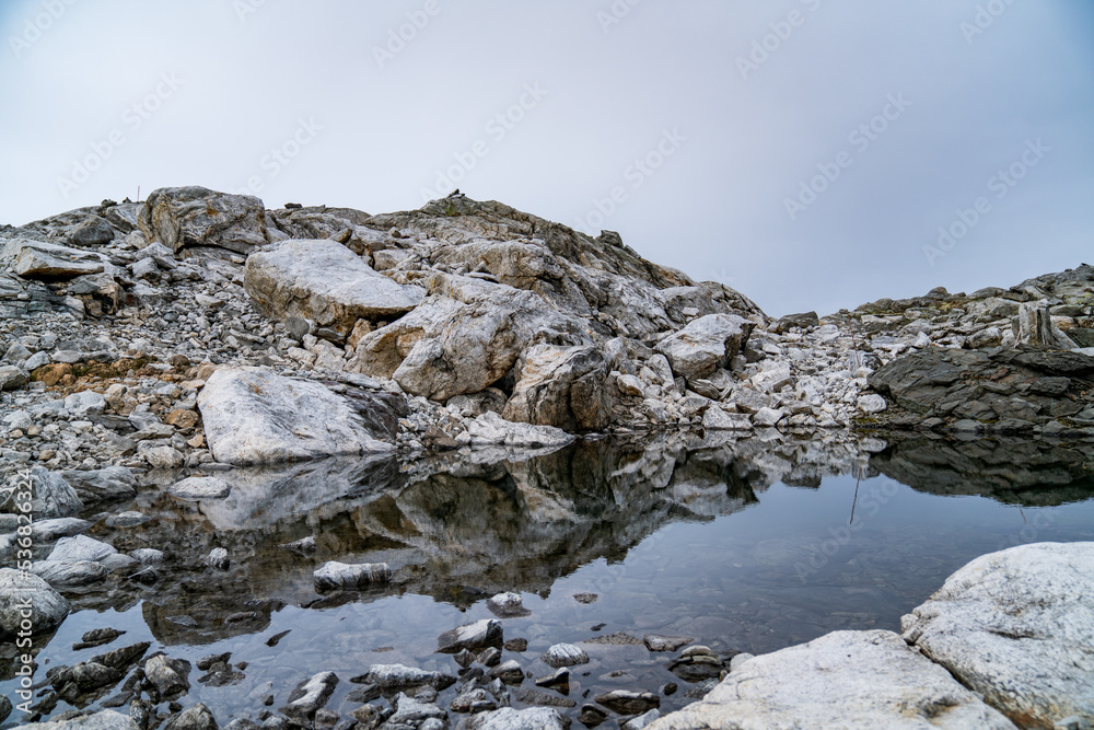 Reflective lake on Folgefonna Reflective lake on Folgefonna