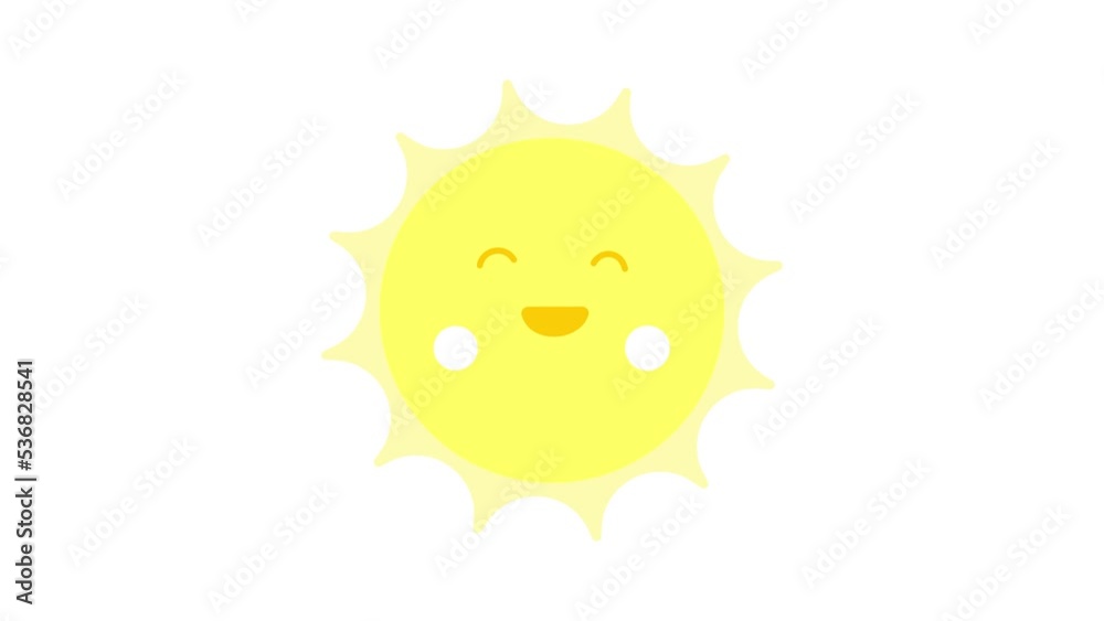The sweet and cheerful sun face laughs and rejoices. Moution graphic shape animation The sweet and cheerful sun face laughs and rejoices. Moution graphic shape animation