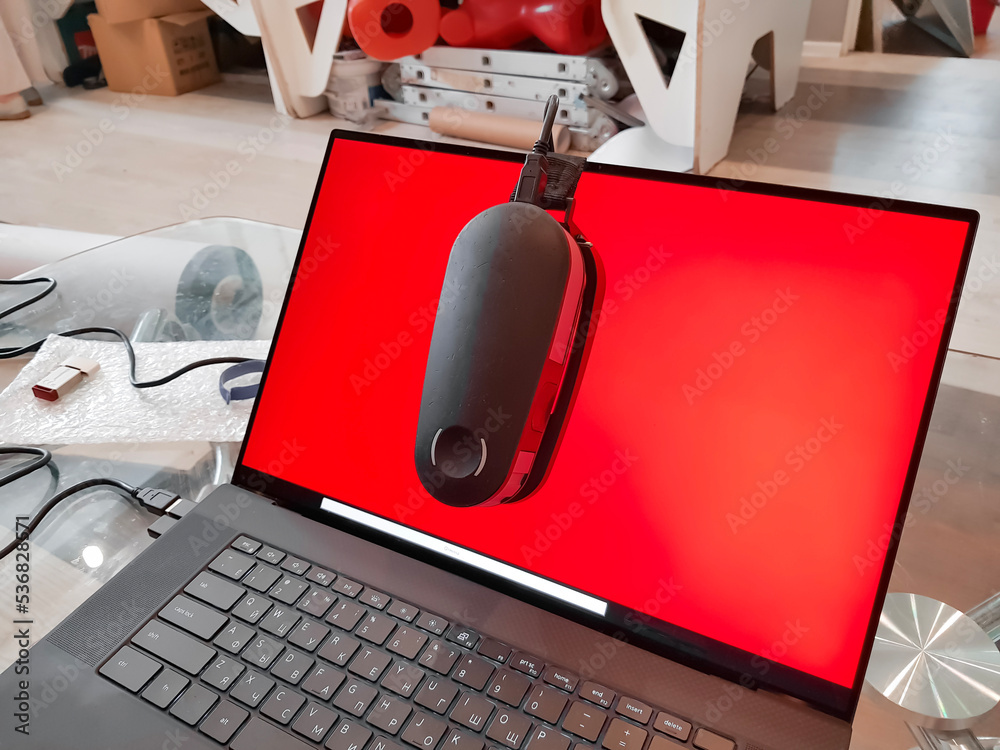 Calibration of laptop led red screen,monitor color.Computer display ...