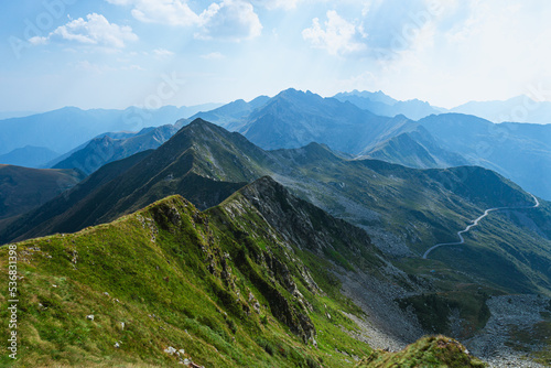 The Orobie valtellinesi alps  during a summer afternoon  seen from the San Marco pass near the village of Albaredo for San Marco  Italy - July 2022.