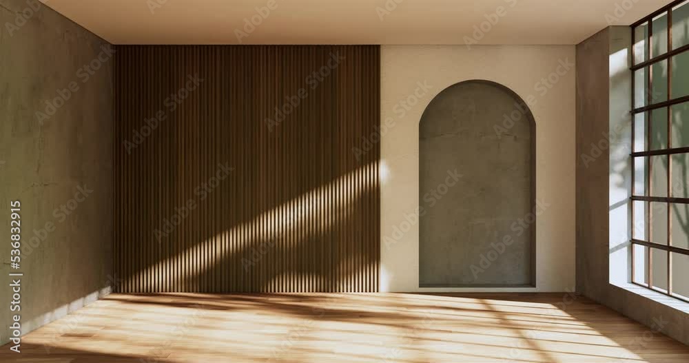 Modern room interior wabisabi style.3D rendering Modern room interior wabisabi style.3D rendering