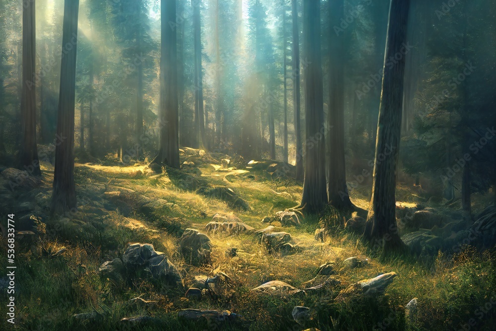 Obraz premium Fantasy forest illustration