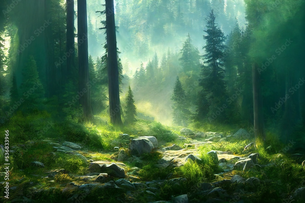 Obraz premium Fantasy forest illustration