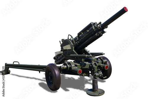 automatic 82mm mortar 2B9 Vasilek (Cornflower) developed in the Soviet Union isolated on white background