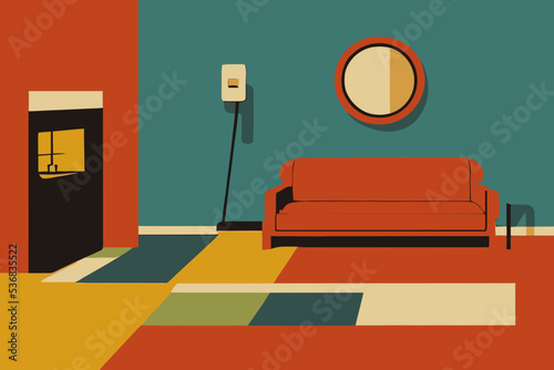 Illustration of a living room