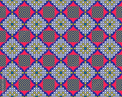 Oriental ethnic geometric seamless Tile pattern made with various traditional elements style design