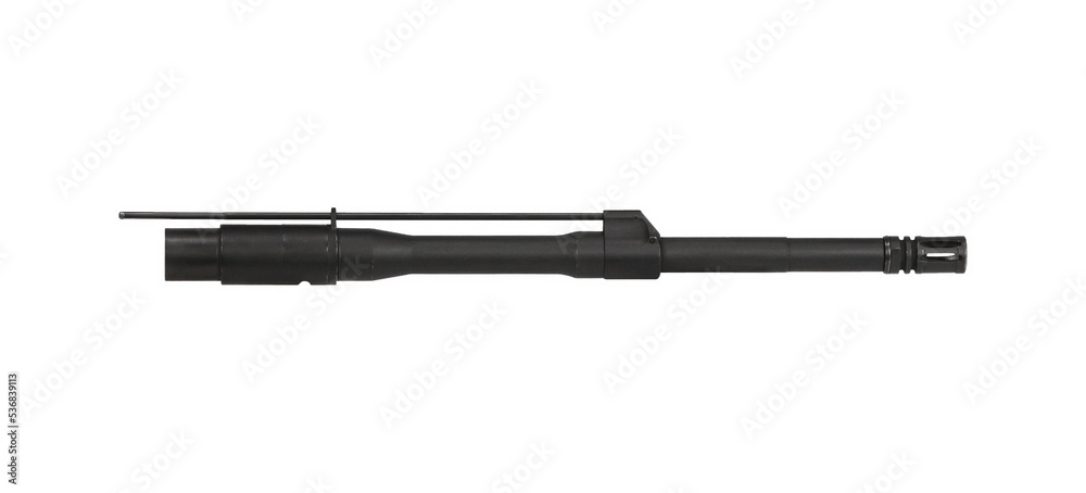 Spare interchangeable barrel for automatic carbine. Isolate on a white back. Spare interchangeable barrel for automatic carbine. Isolate on a white back.