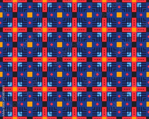 Oriental ethnic geometric seamless Tile pattern made with various traditional elements style design