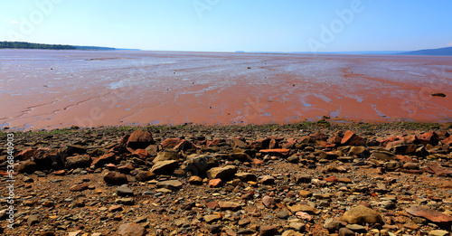 Sandy shore at low tide in the Bay of Fundy in Sackville New Brunswick, Canada