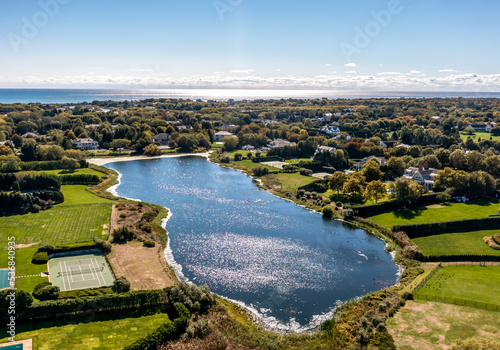 Aerial view of the Hamptons, Long Island photo