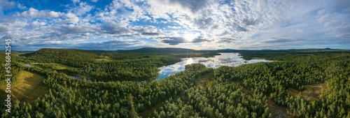 Fluss Fjätälven mit See Ytter Sörvattensjön, Herjedalen, Jämtland, Schweden photo