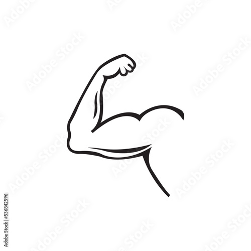 arm muscle icon logo vector design template