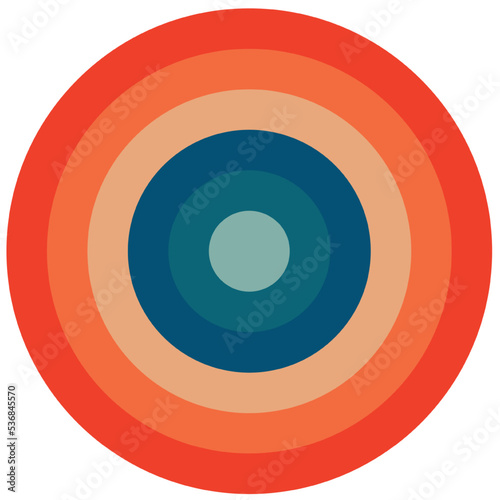 Circle vector illustration in retro vintage style