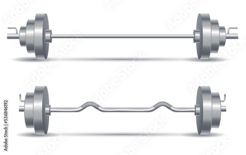 Dumbbell weight gym fitness barbell training sport isolated set. Vector graphic design illustration