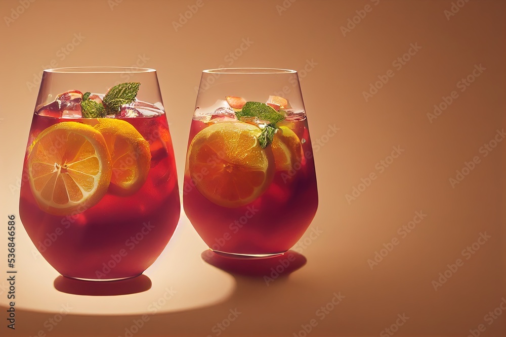 3D Rendered Computer generated image of winter sangria. Fruity, sweet, and delicious mix of citrus, berries, alcohol, wine, and liquor for a hispanic holiday treat for winter christmas holiidays 3D Rendered Computer generated image of winter sangria. Fruity, sweet, and delicious mix of citrus, berries, alcohol, wine, and liquor for a hispanic holiday treat for winter christmas holiidays