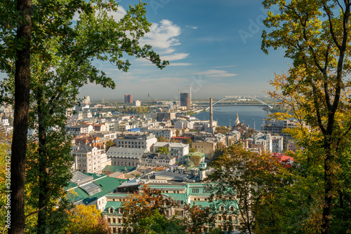 Beautiful panorama of Kyiv city, Ukraine.